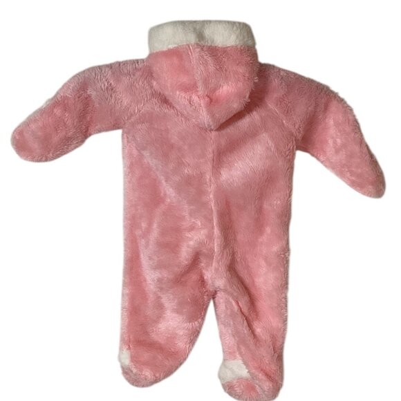 Vintage 80's Wonderalls Pink Fleece Footed Baby Romper - Size 6 mo / 10-15 Lbs - Picture 2 of 8